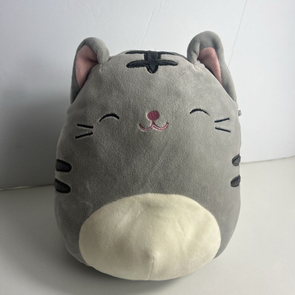 Squishmallows 9” Tally Gray Tabby Cat Eyes Shut Kelly Toy Squishmallow Plush
